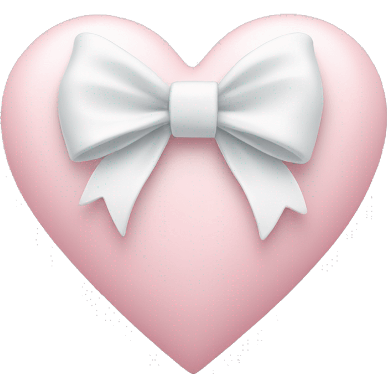 Pastel pink heart with white bow emoji