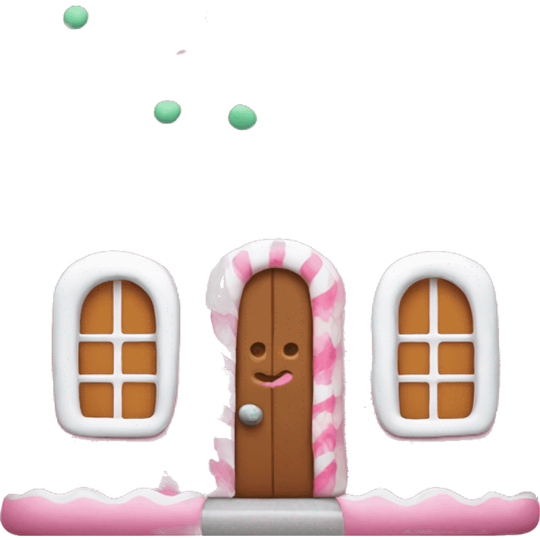 pink gingerbread house  emoji