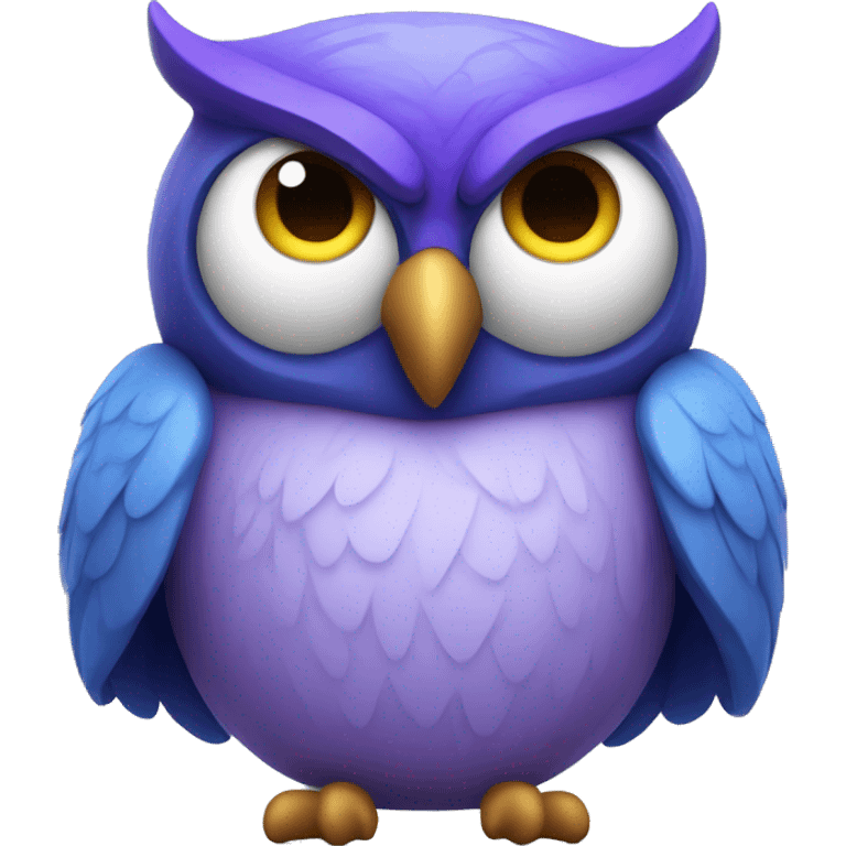 Blue and purple owl angry emoji