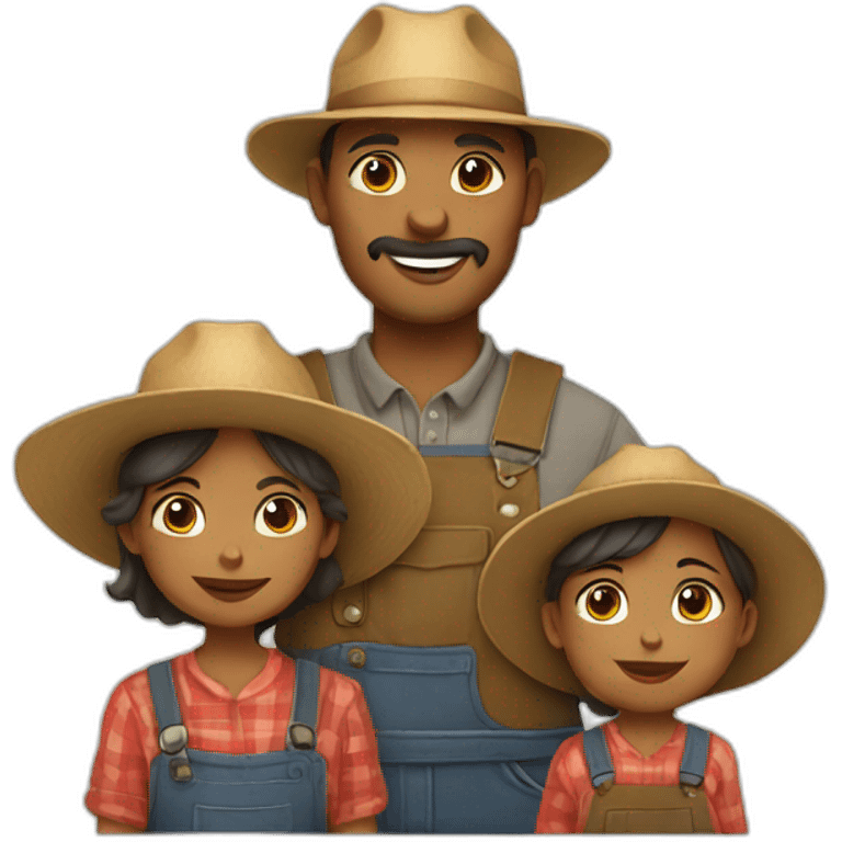 Farmer family emoji