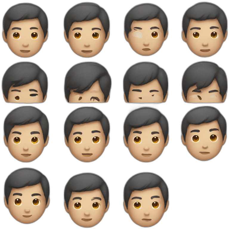 Asian male with middle part emoji