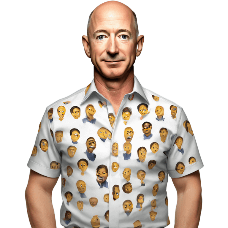 Jeff Bezos wearing a HAZA group shirt emoji