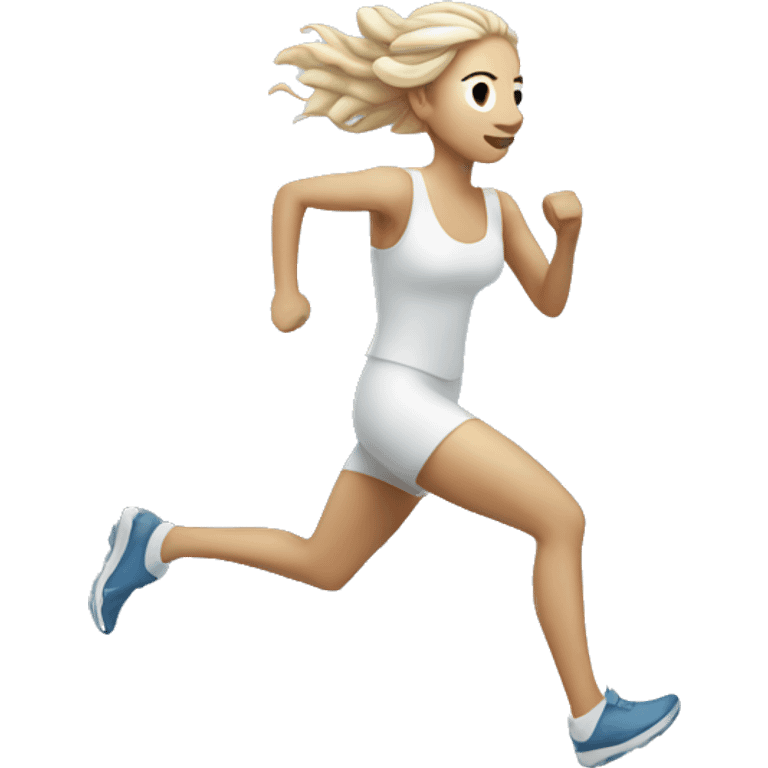 winter solstice white woman running emoji