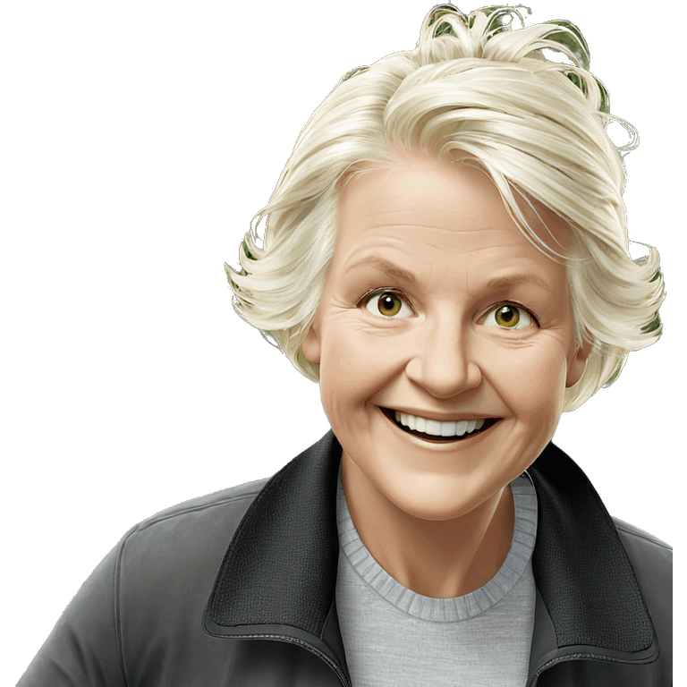 smiling woman in outdoor setting emoji