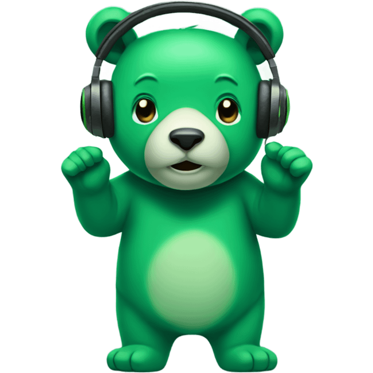 green bear with headphones emoji