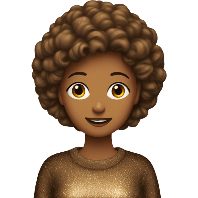 Lady brown Glittery sweater  emoji