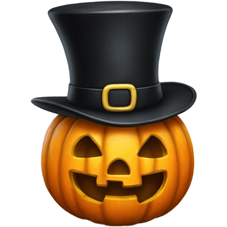 Pumpkin with tophat emoji