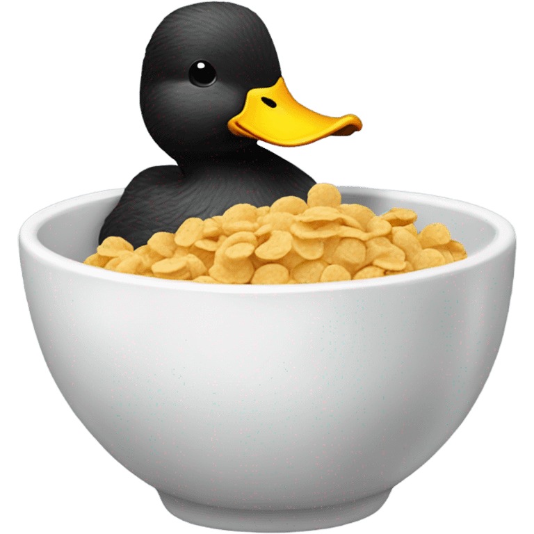 Duck eating a bowl of cereal  emoji