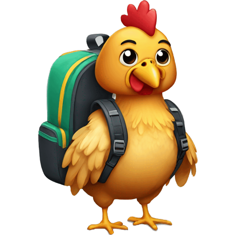 chicken with a backpack emoji