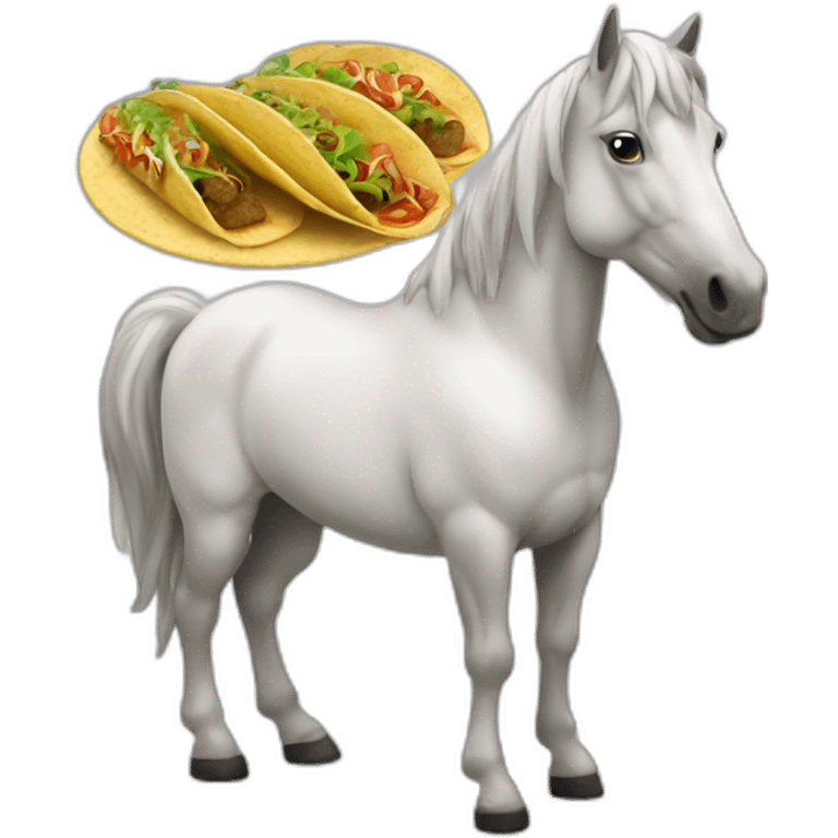 Un cheval qui mange un tacos  emoji