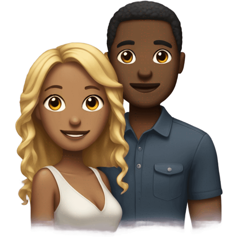 Black men and light women in a relationship  emoji