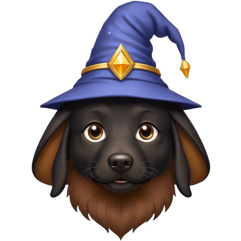 black dog Wizard emoji