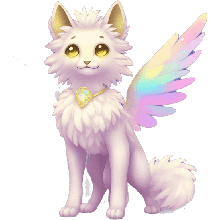 Shiny Sparkly Colorful Pastel Fluffy beautiful fantasy Kawaii Ethereal Anthro Sona Fakemon-animal Full Body emoji