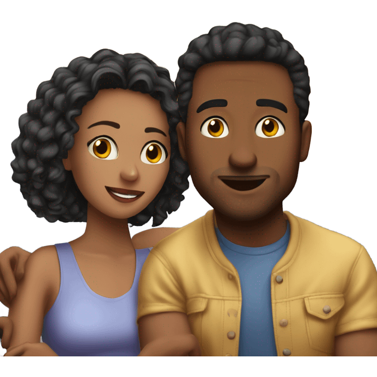 Romantic movie date for beautiful couple emoji