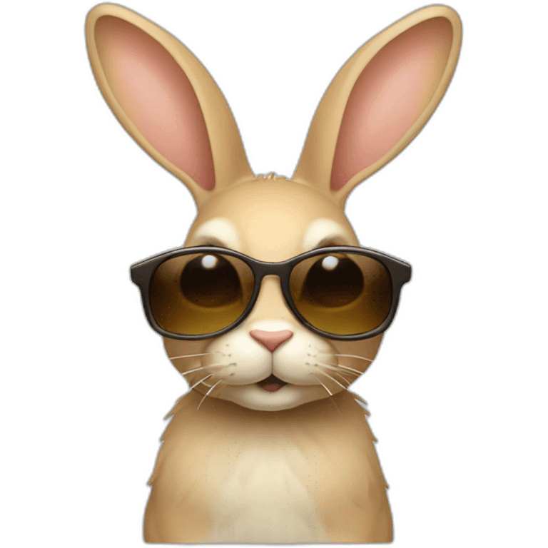 Lapin beige avec des lunettes de soleil emoji