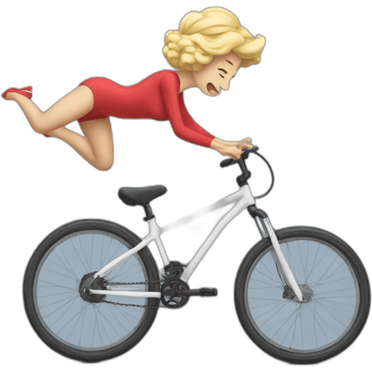 queen of england doing a backflip whith bike emoji