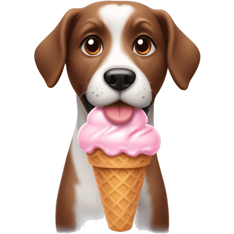 Dog with ice cream emoji