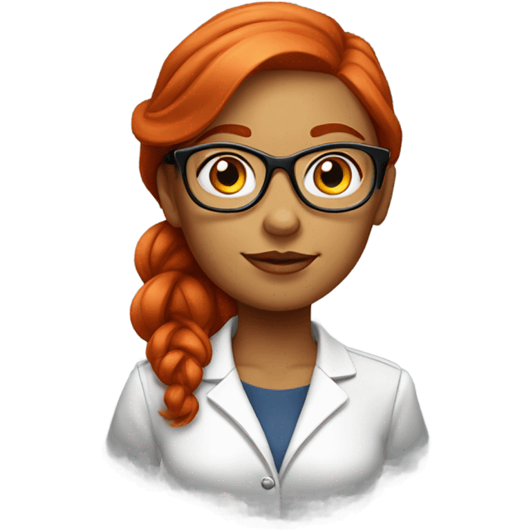 red hair woman nutritionist wearing glasses having an idea emoji