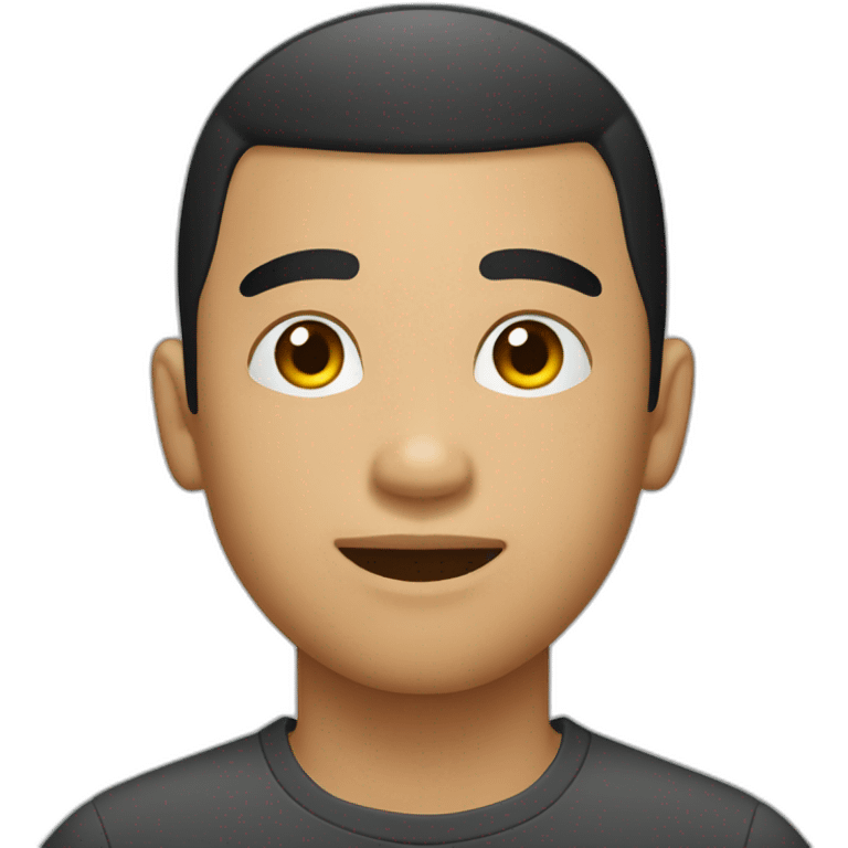 Young phillipino guy with black buzz cut with mustach emoji