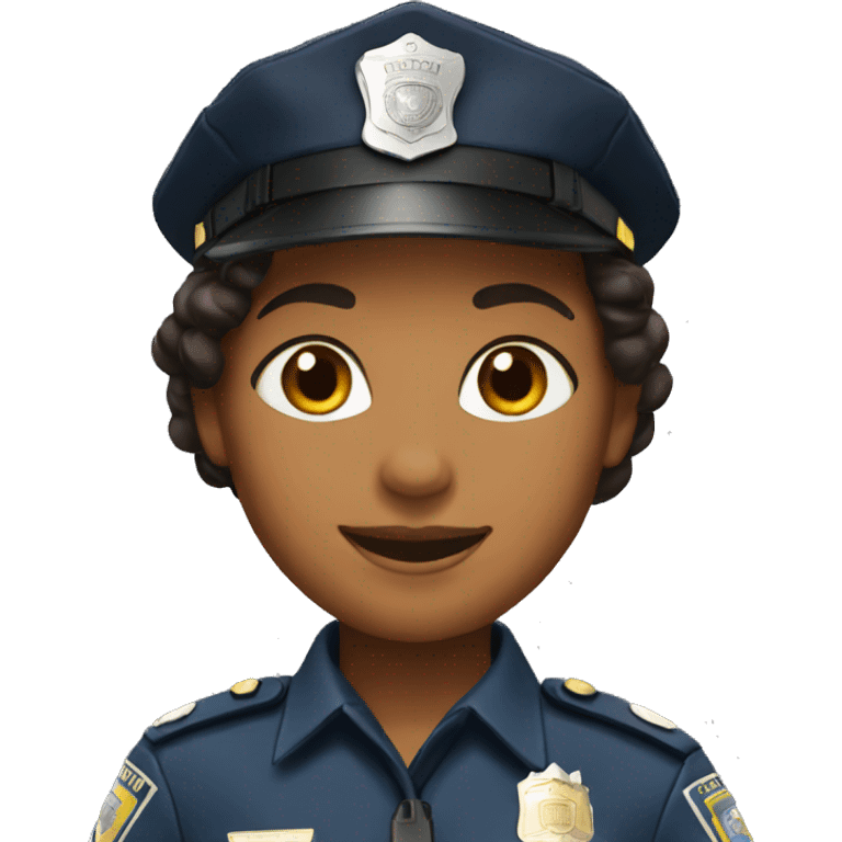 A police woman, brown skin, happy emoji