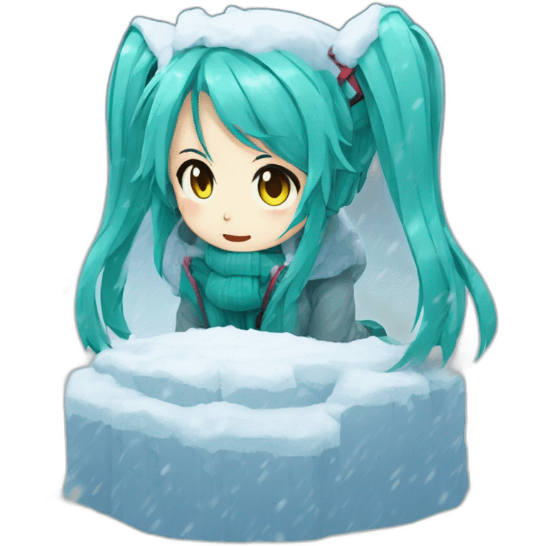 hatsune miku trapped in snow emoji