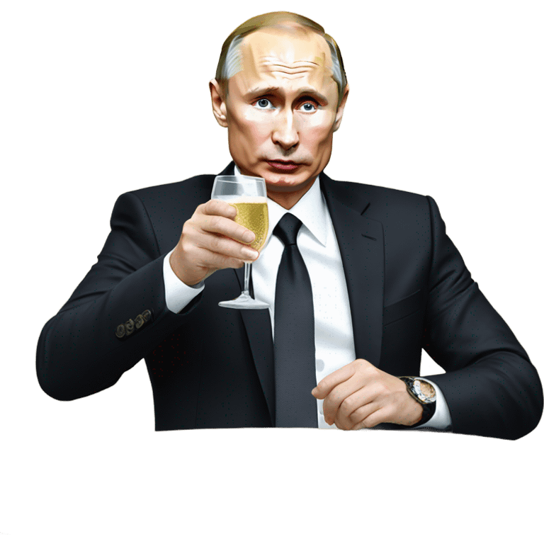 Vladimir Putin drinking champagne  emoji