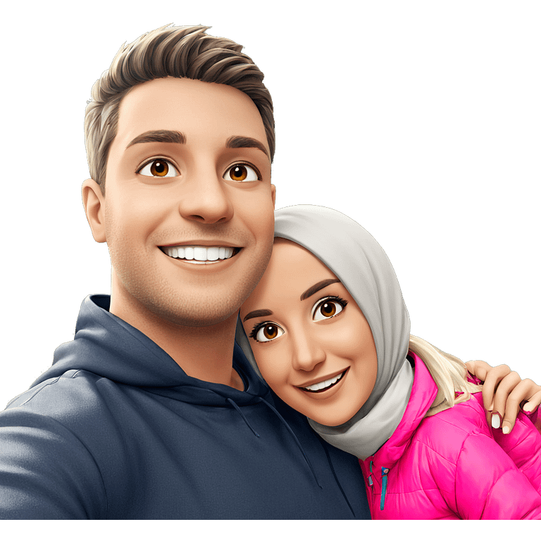 smiling girl and boy outdoors emoji