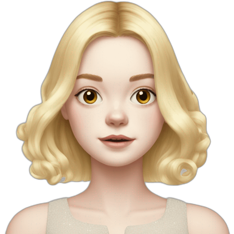 elle fanning with shoulder-length hair emoji