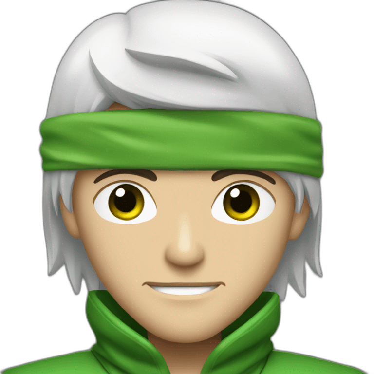 white men ninja with green eyes emoji