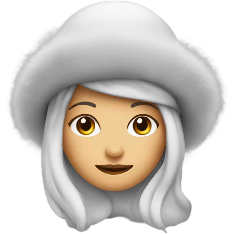 stylish black winter hat with girl faces  emoji