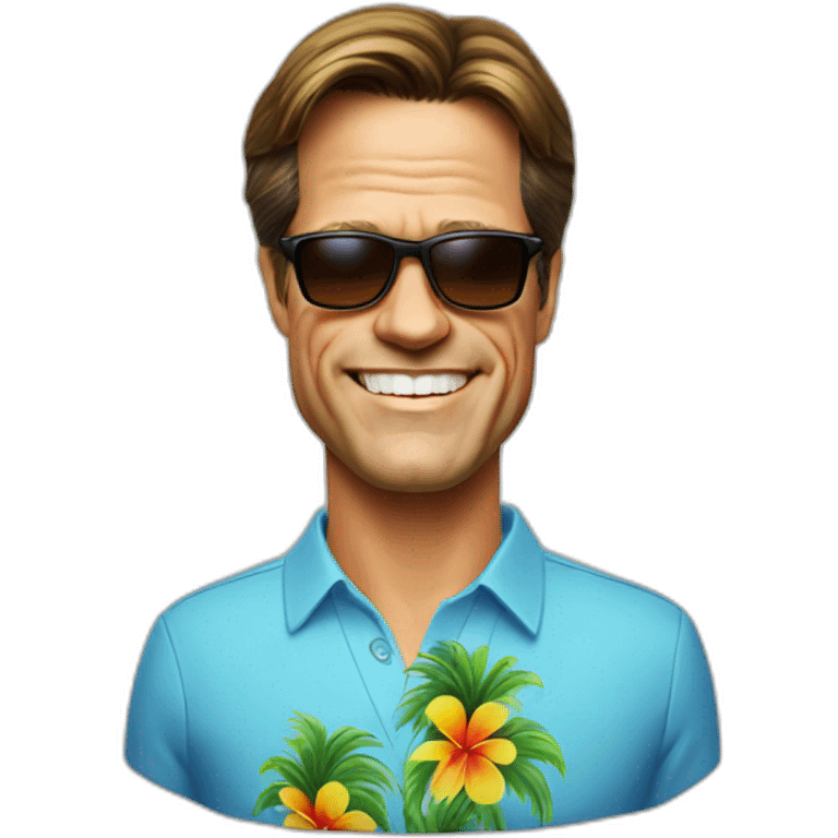 Mark Rutte with Hawaii short and sunglasses emoji