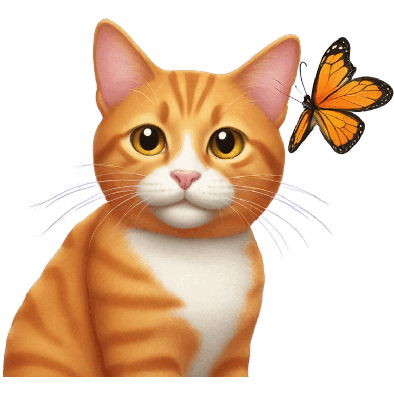 Orange cat with butterfly toy emoji