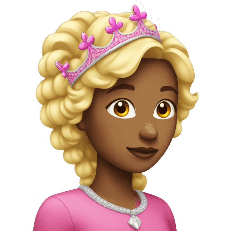 blonde girl with pink crown emoji