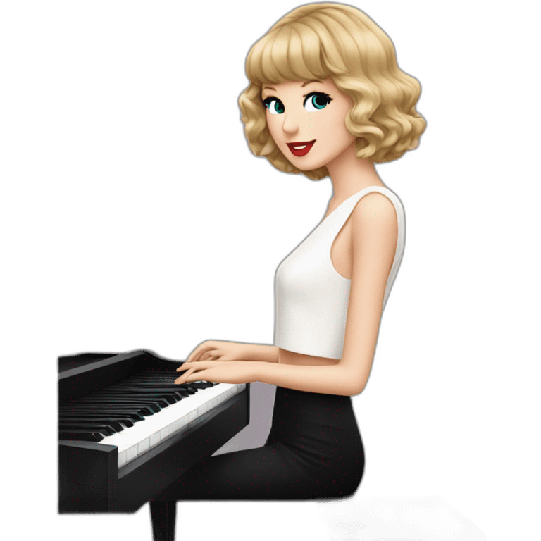 Taylor Swift withe a piano emoji