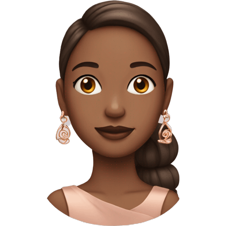 Girl with rose gold earrings emoji