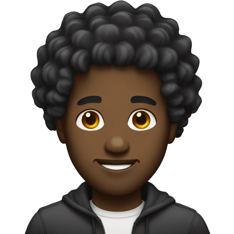 black guy with wavy hair emoji