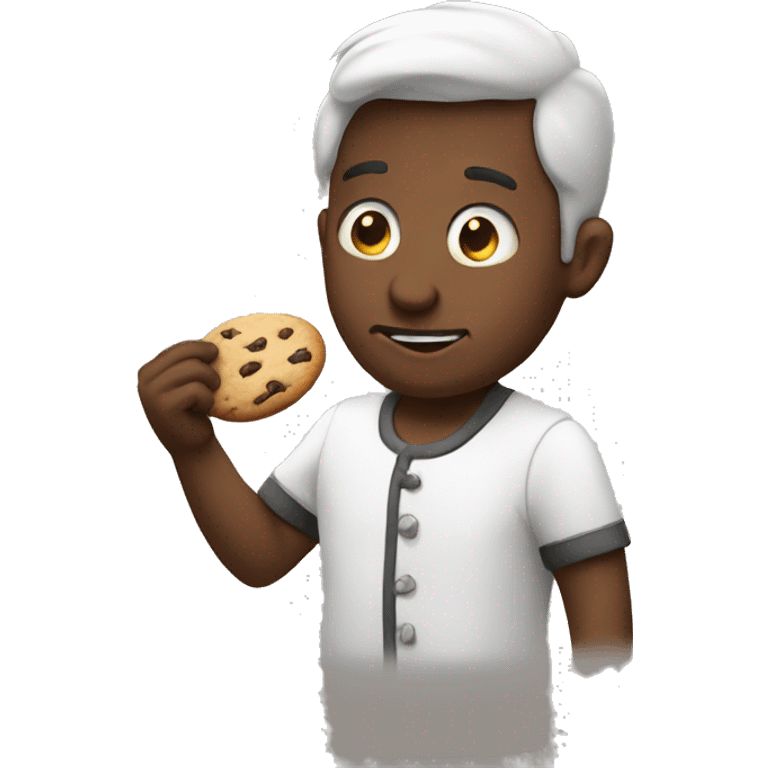 Man eating cookie emoji