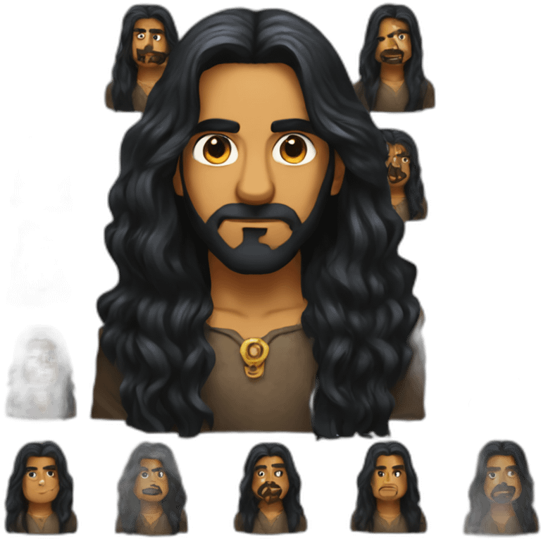 Long dark hair Sri Lankan dungeon master emoji