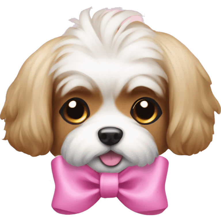 malshi dog with pink bow emoji