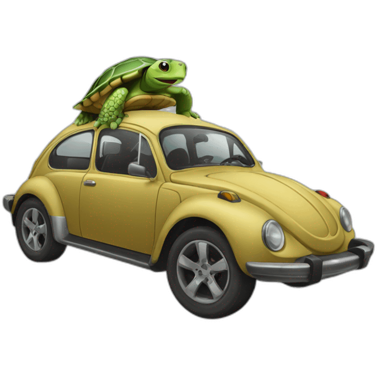 voiture sur tortue emoji