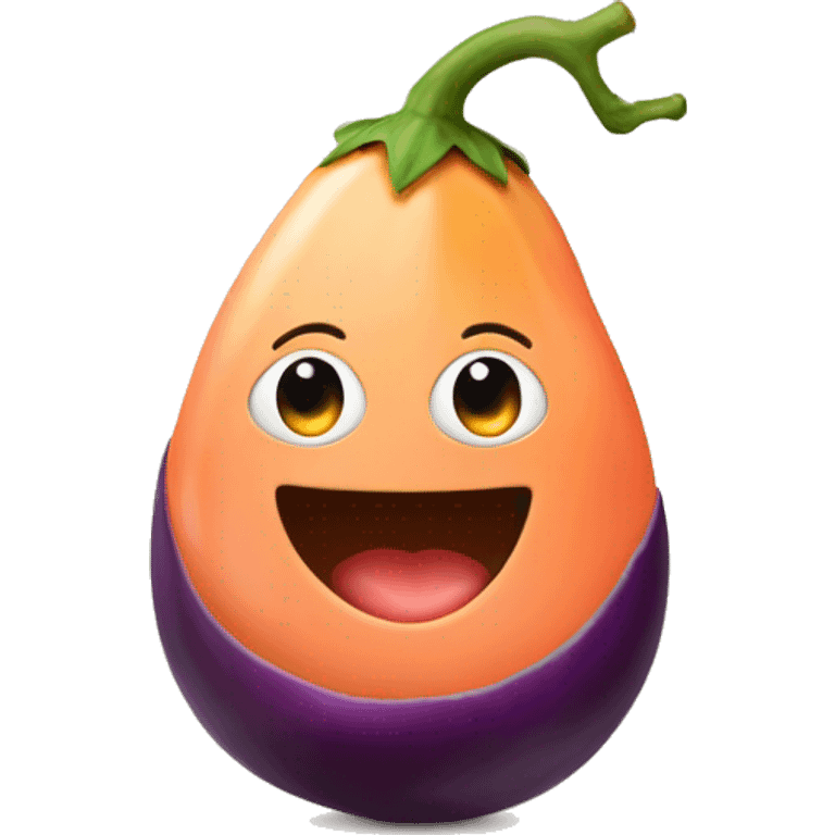 eggplant inside peach emoji