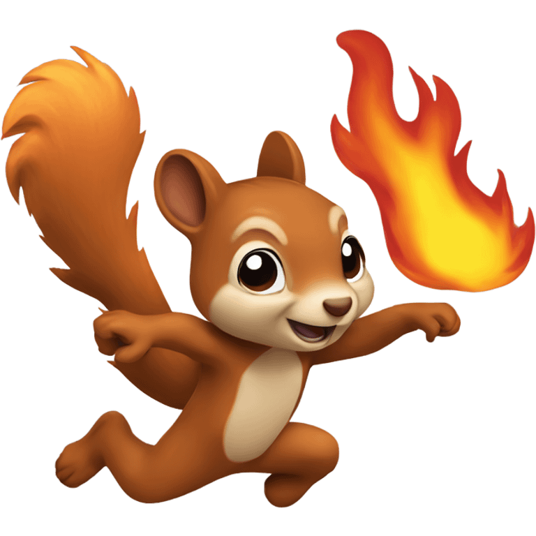 Squirrel running from fire emoji