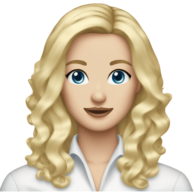 Blonde hair blue eyed hairstylist emoji