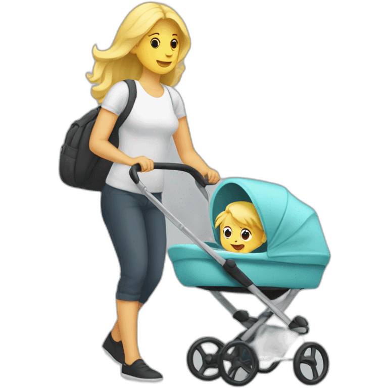 blond-woman-pushing-stroller-with-plant-baby-inside emoji