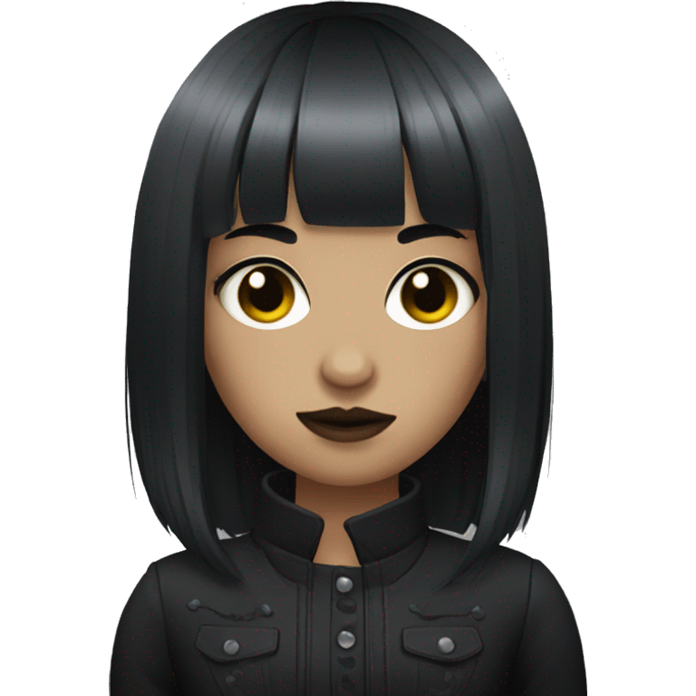 Goth girl with short hair and bangs  emoji