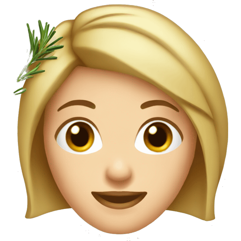 Woman with Rosemary on Head emoji