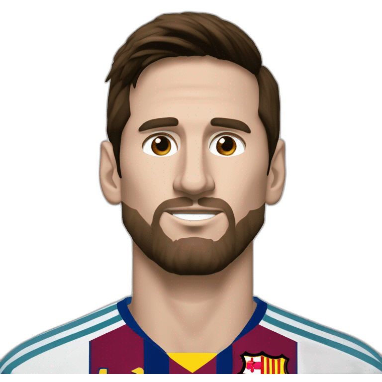 lionel messi pelo blanco, barba blanca larga, un lunar grande en la punta de la nariz emoji