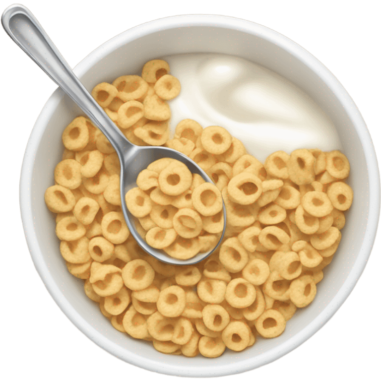 Cereal milk at bowl and spoon emoji