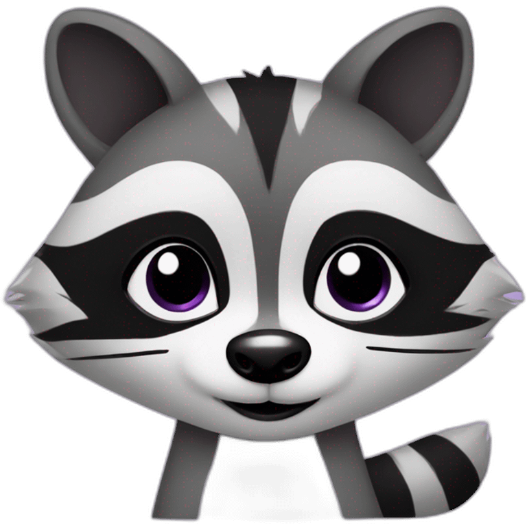 Cute violet raccoon LOL emoji