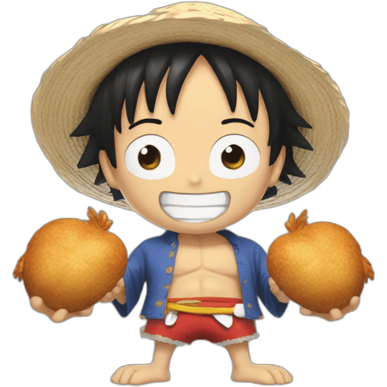 Luffy qui mange une cuisse de poulet emoji